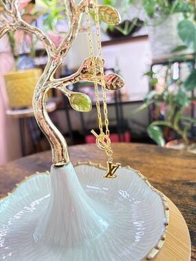 LV Gold Toggle Pendant Necklace